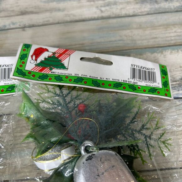 Vintage‎ Christmas Decorations Bells Ornament Country Silk MISCO Silver Gold - Picture 8 of 9